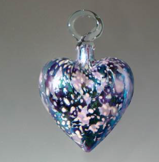 Heart Ornament: Small Winter Violet