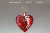 Heart Ornament: Golden Lined Heart Red