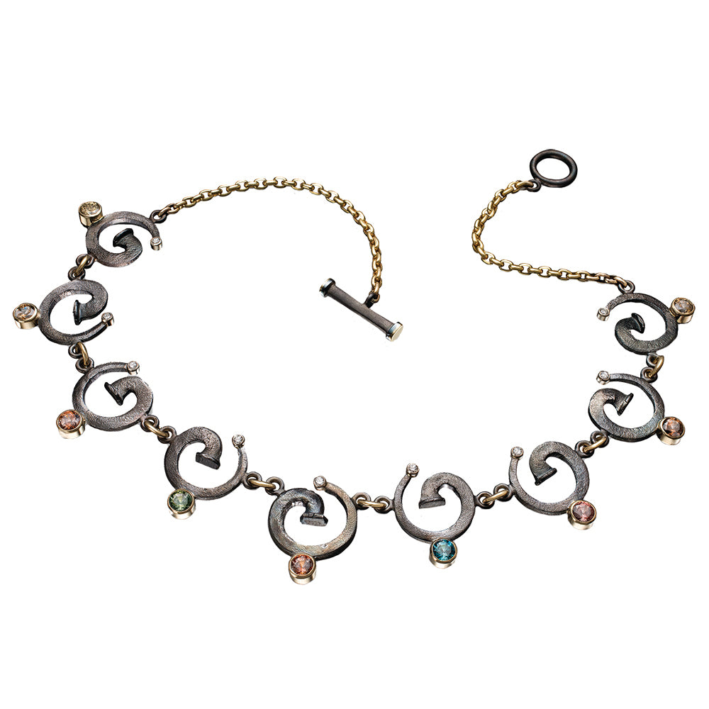 REALSTEEL — Zircon Spiral Necklace
